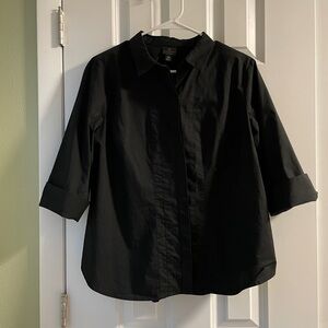 Worthington Petite XL Black Button Up Shirt